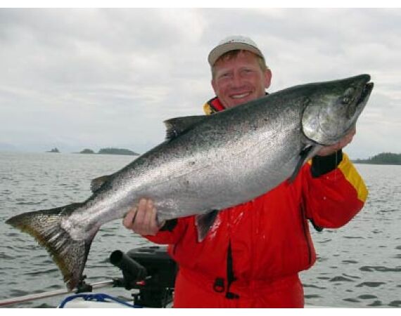 Beringzee, heilbot en zalm Alaska