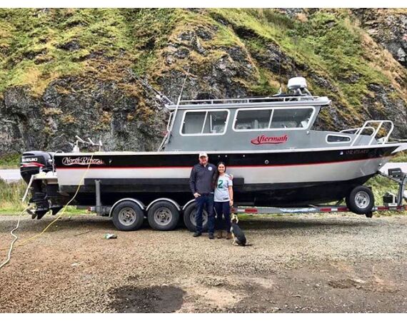 Beringzee, heilbot en zalm Alaska